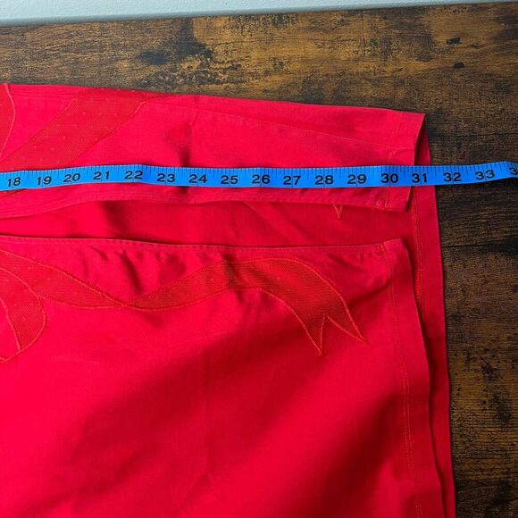 NWT Maeve Anthropologie Bow Midi Pencil Skirt Red Size 12 Side Slit Stretch - Picture 13 of 14